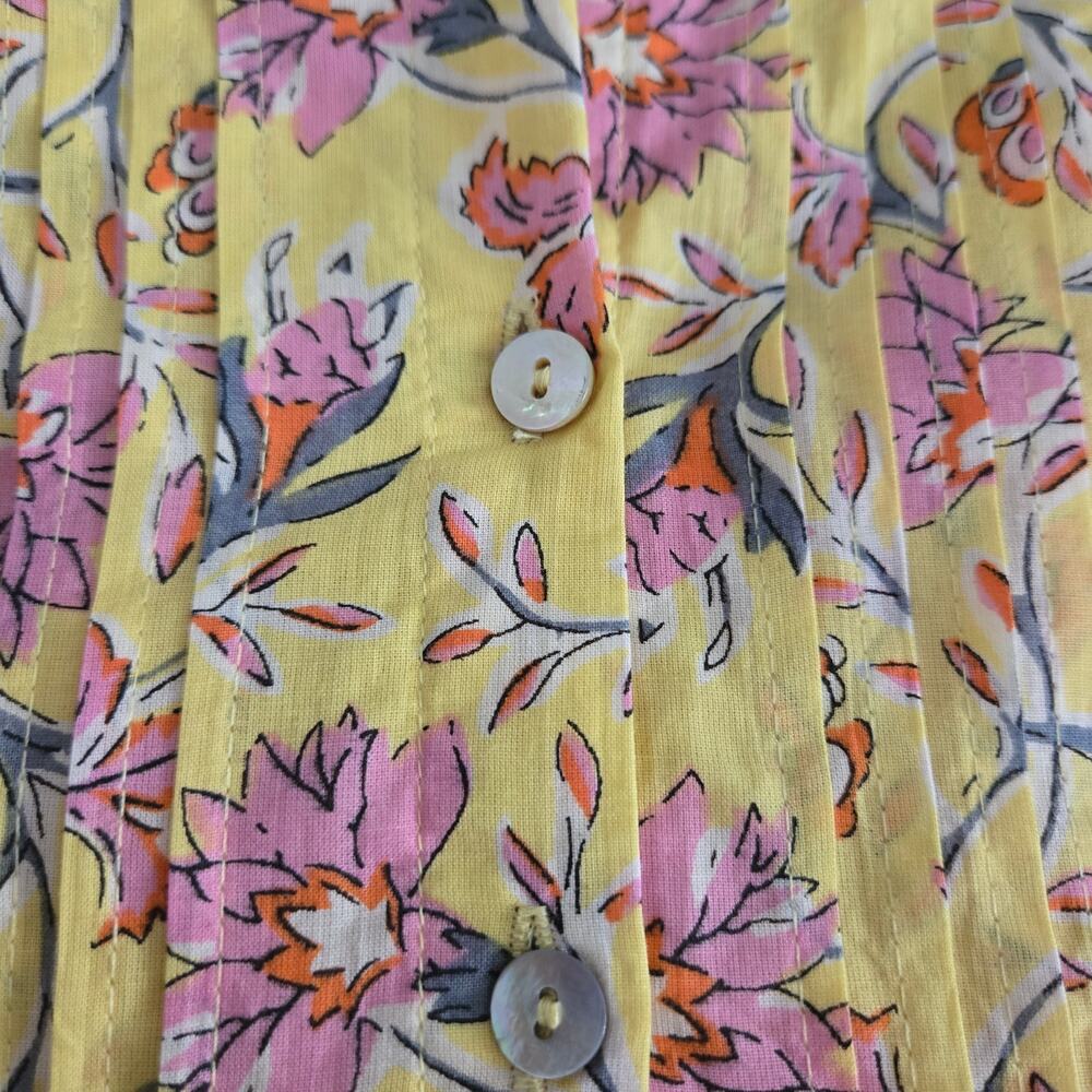 dRA Los Angeles Yara Yellow Floral Eyelet Mini Dress Cotton Sun Dress XS Boho - Picture 11 of 16